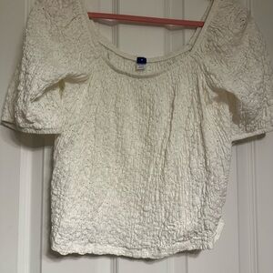 Old Navy Cream Textured Blouse